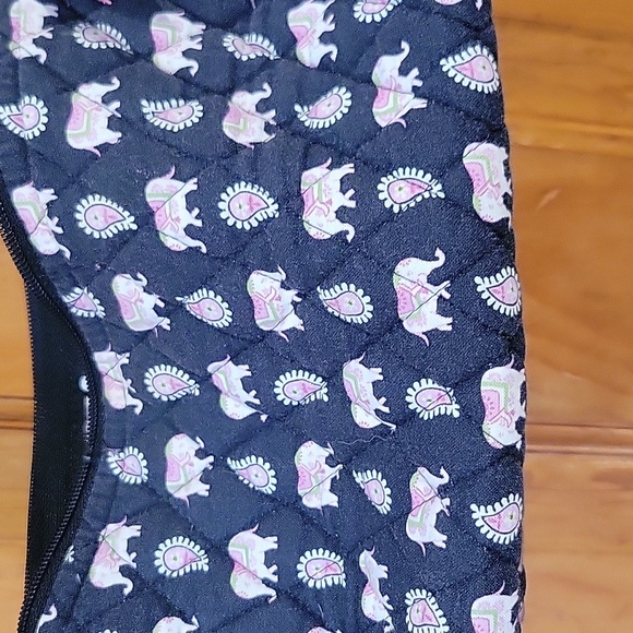 Vera Bradley black and pink elephant print purse. This is a medium-sized purse. - Picture 3 of 10